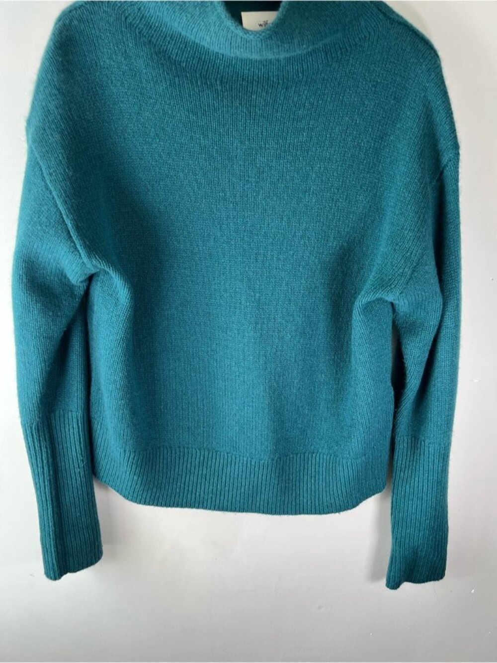 Aritzia Wilfred Luxe Cashmere Cyprie Sweater In Deep Pandora Green Size Medium - Picture 9 of 14